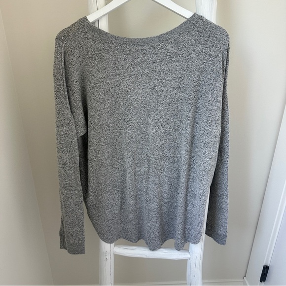 Free Press Gray Crew Neck Top No Sleep Club Size Large - Picture 2 of 11
